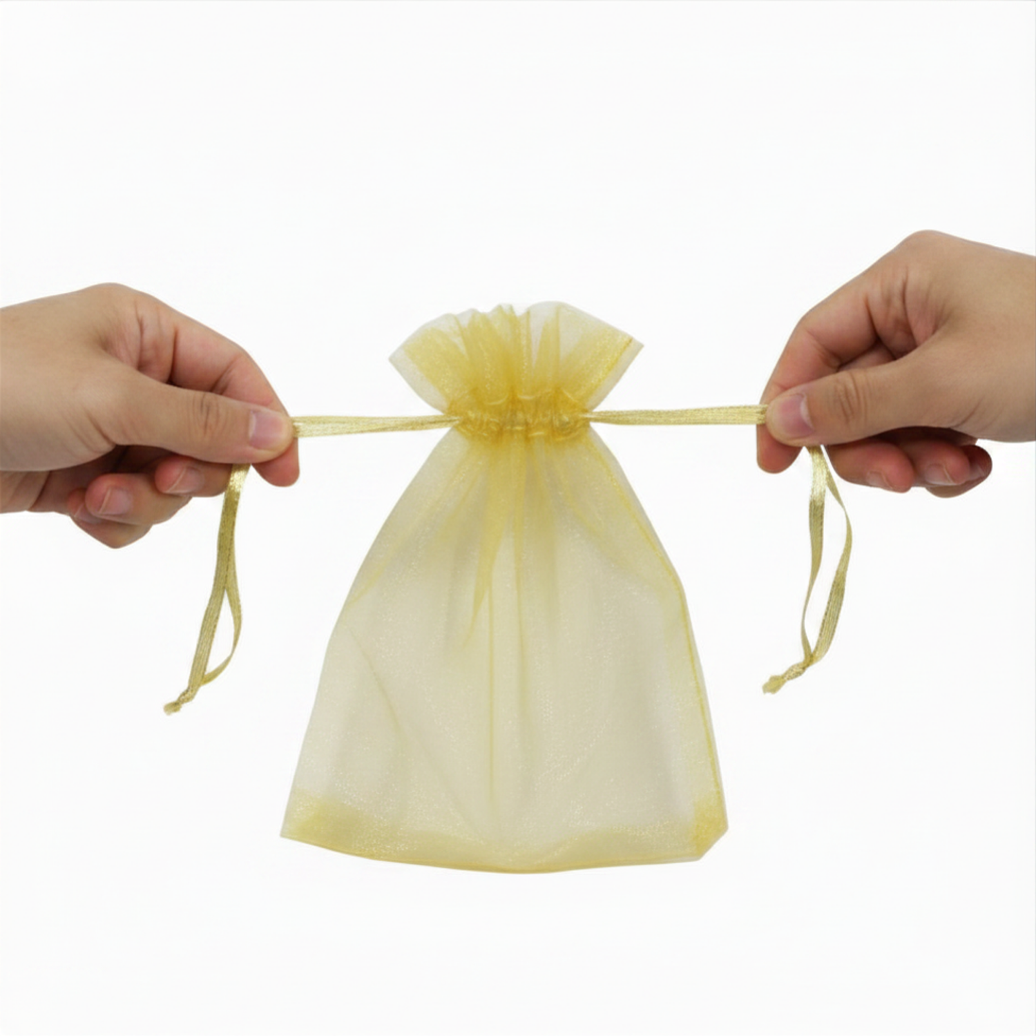 Gold Organza Bag, Tall Small - 6-Pack