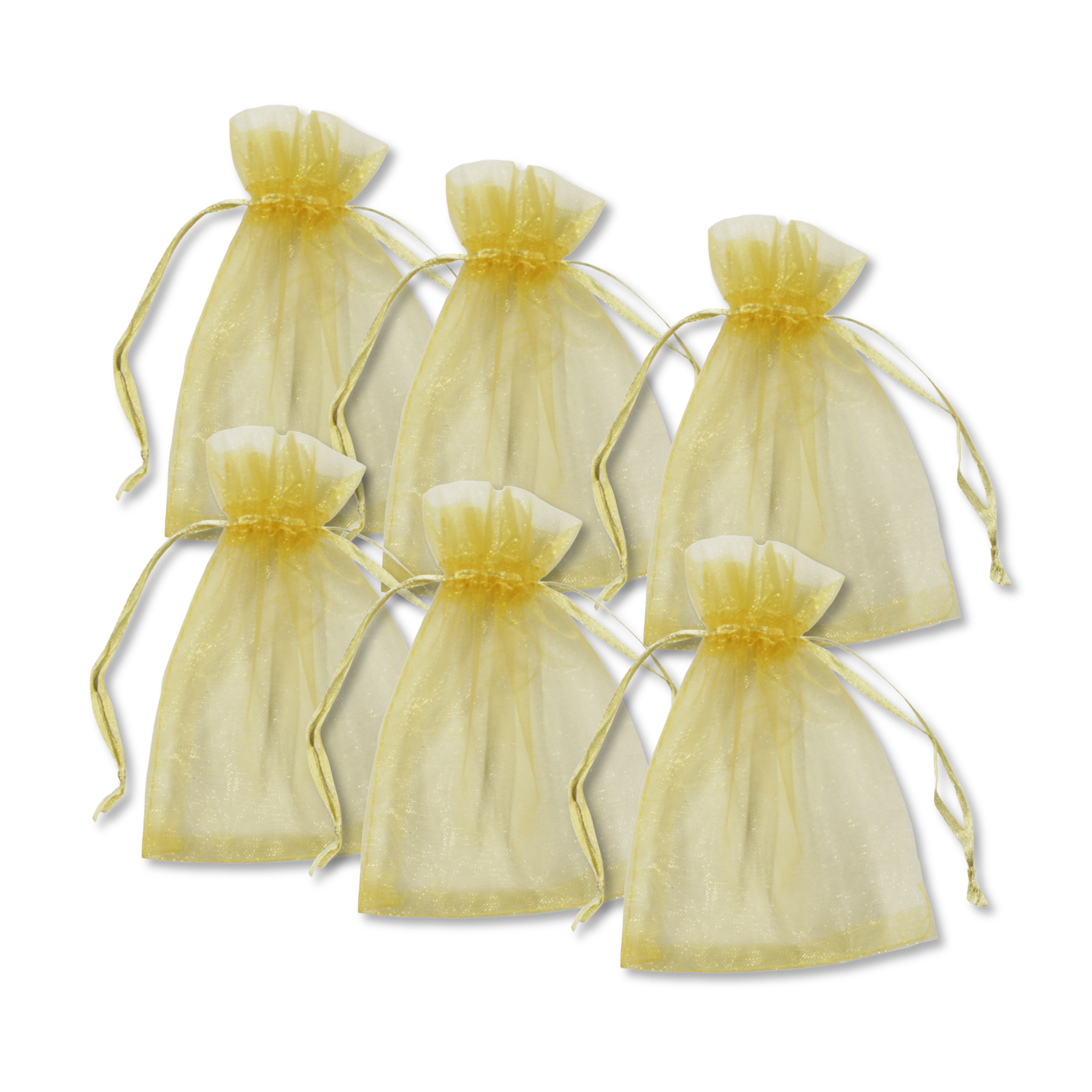 Gold Organza Bag, Tall Small - 6-Pack