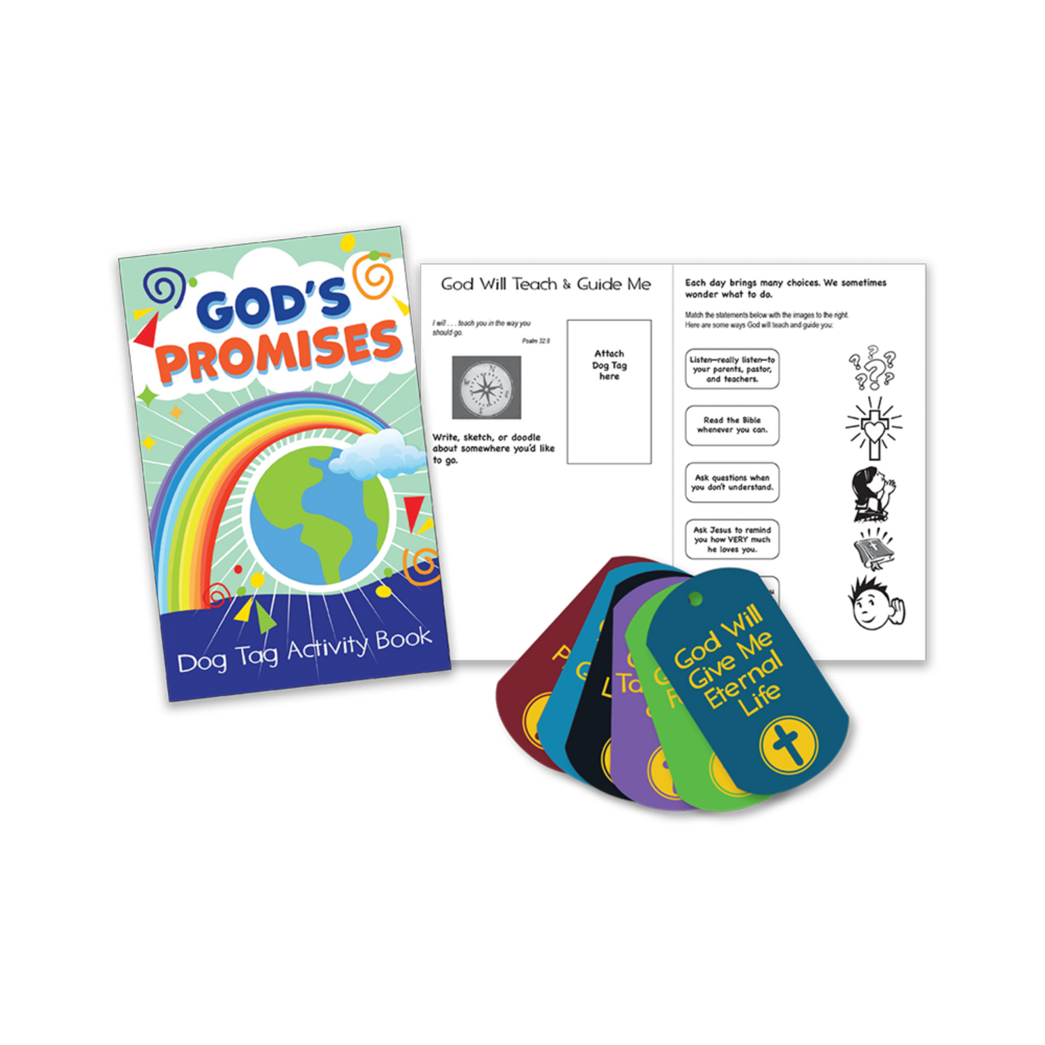 God's Promises 6 Activity Books & Dog Tags for Christian Children's Ministry
