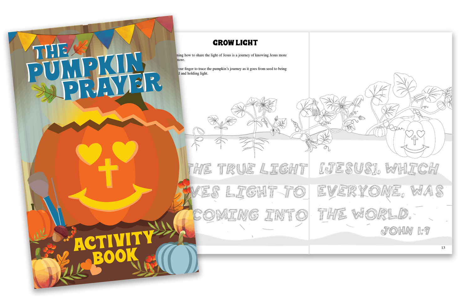Engaging 16-page activity book with games and puzzles that teach the Pumpkin Prayer message. Perfect for ages 7–11.
978-1-961346-80-2