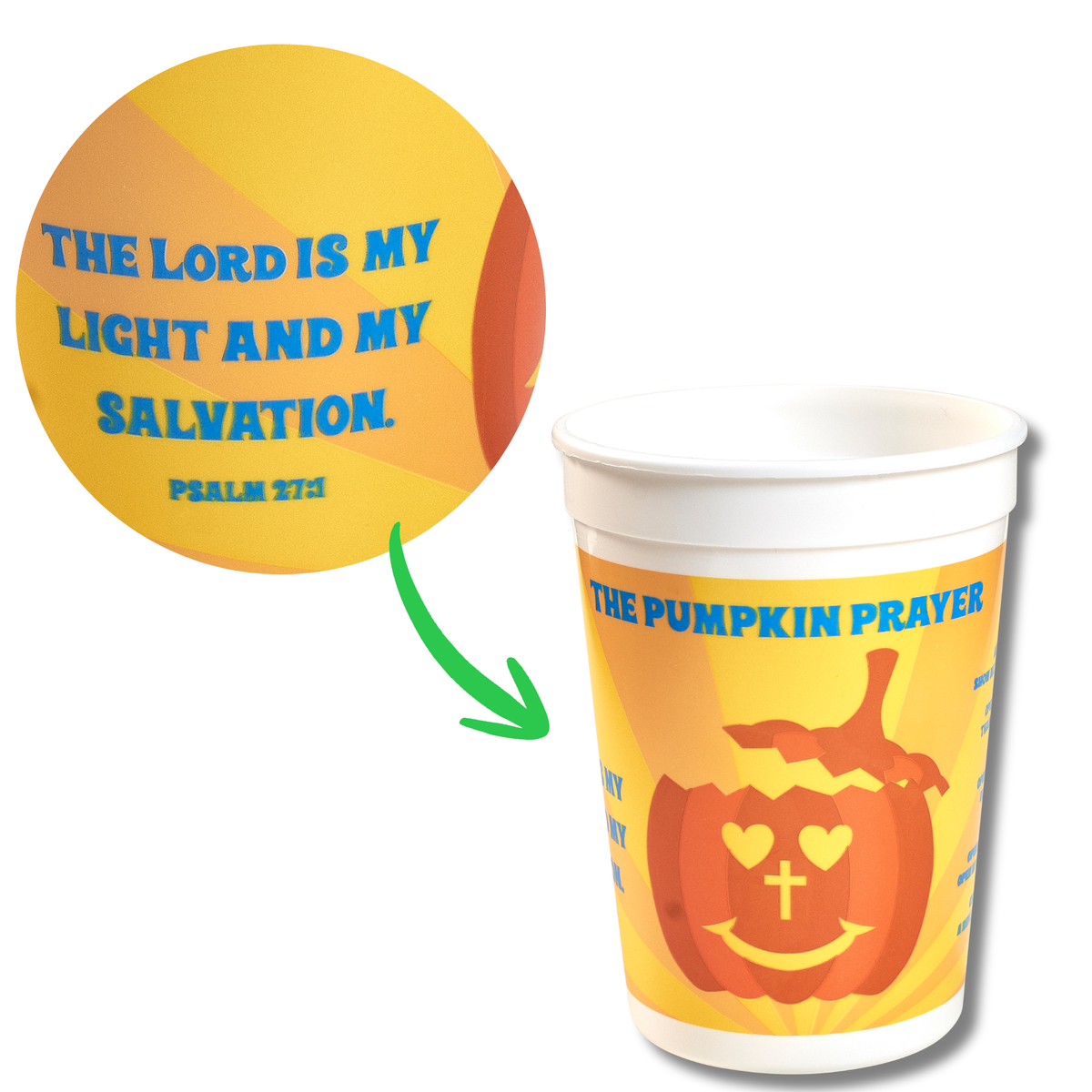 12oz Plastic Party Tumbler - KJV - Pumpkin Prayer