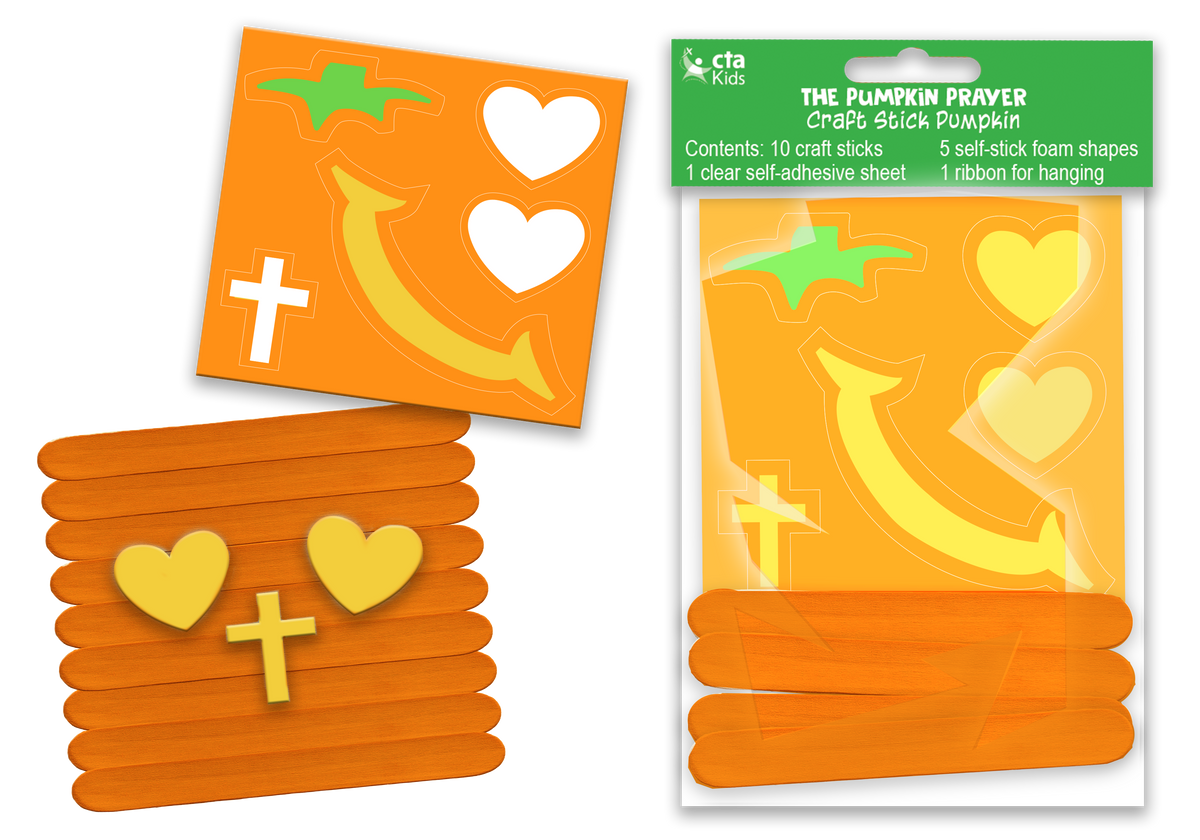 Build-Your-Own Craft Stick Pumpkin Face - Pumpkin Prayer
