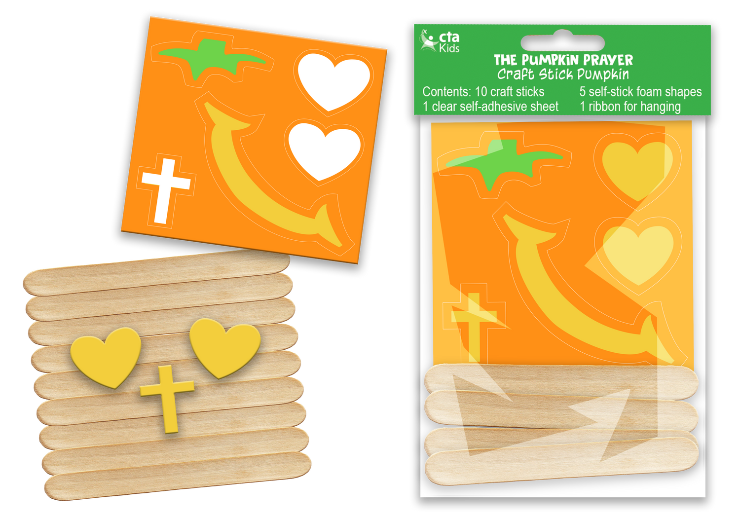 Craft Stick Pumpkin Face-  The Pumpkin Prayer