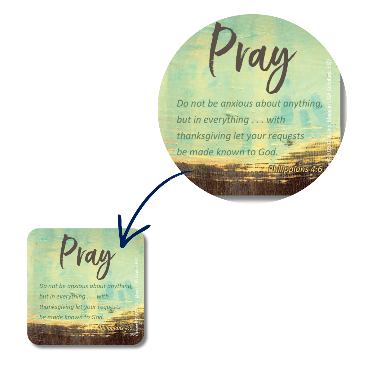2-1/2" Square Magnet - Pray