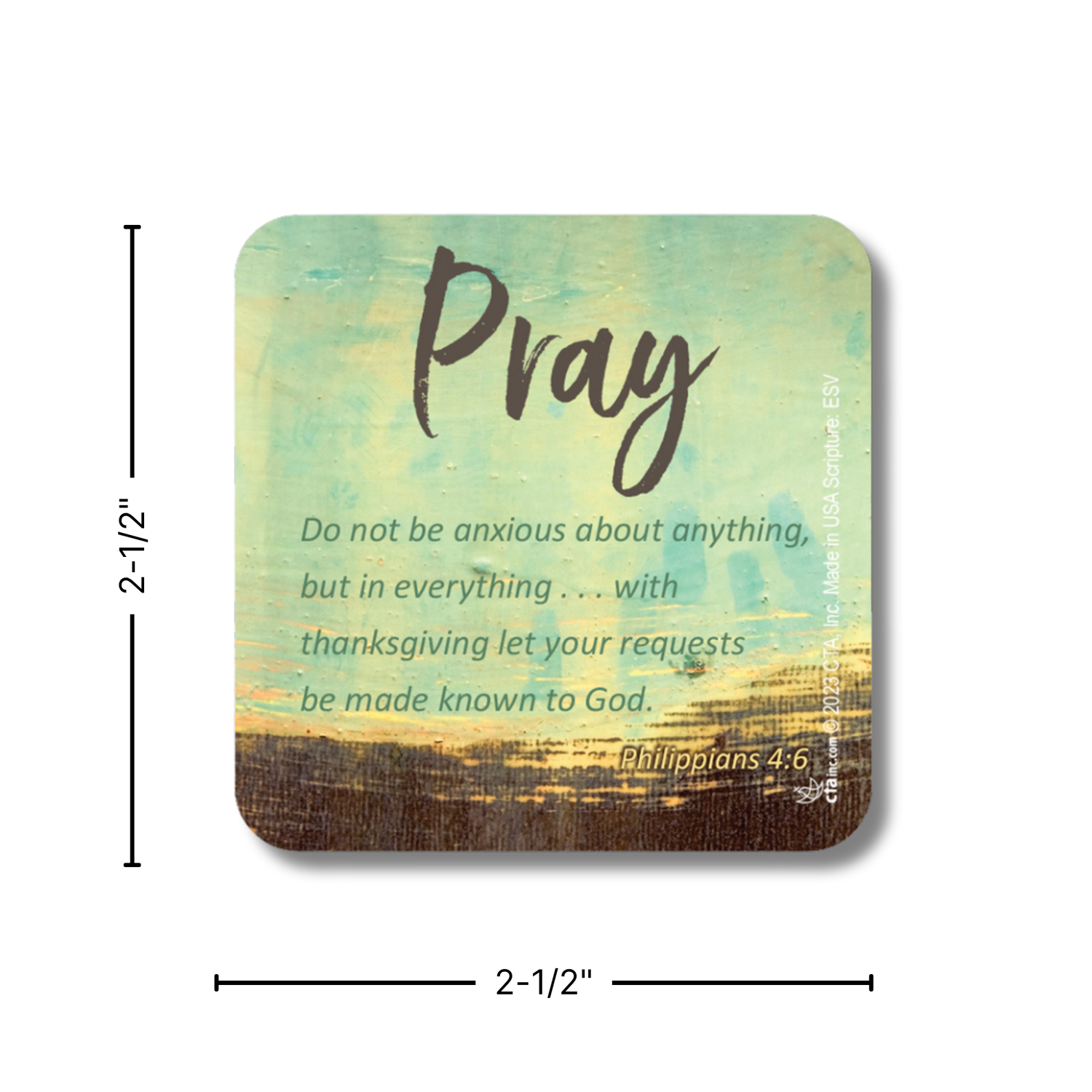 2-1/2" Square Magnet - Pray