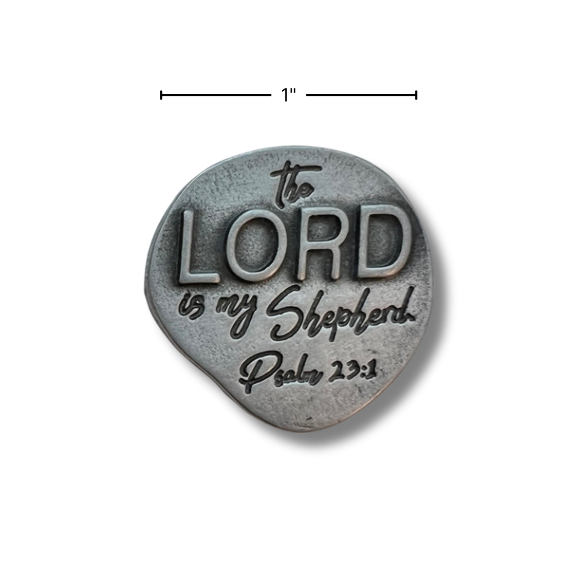 1" Pewter-Finish Faith Token - KJV - Psalm 23