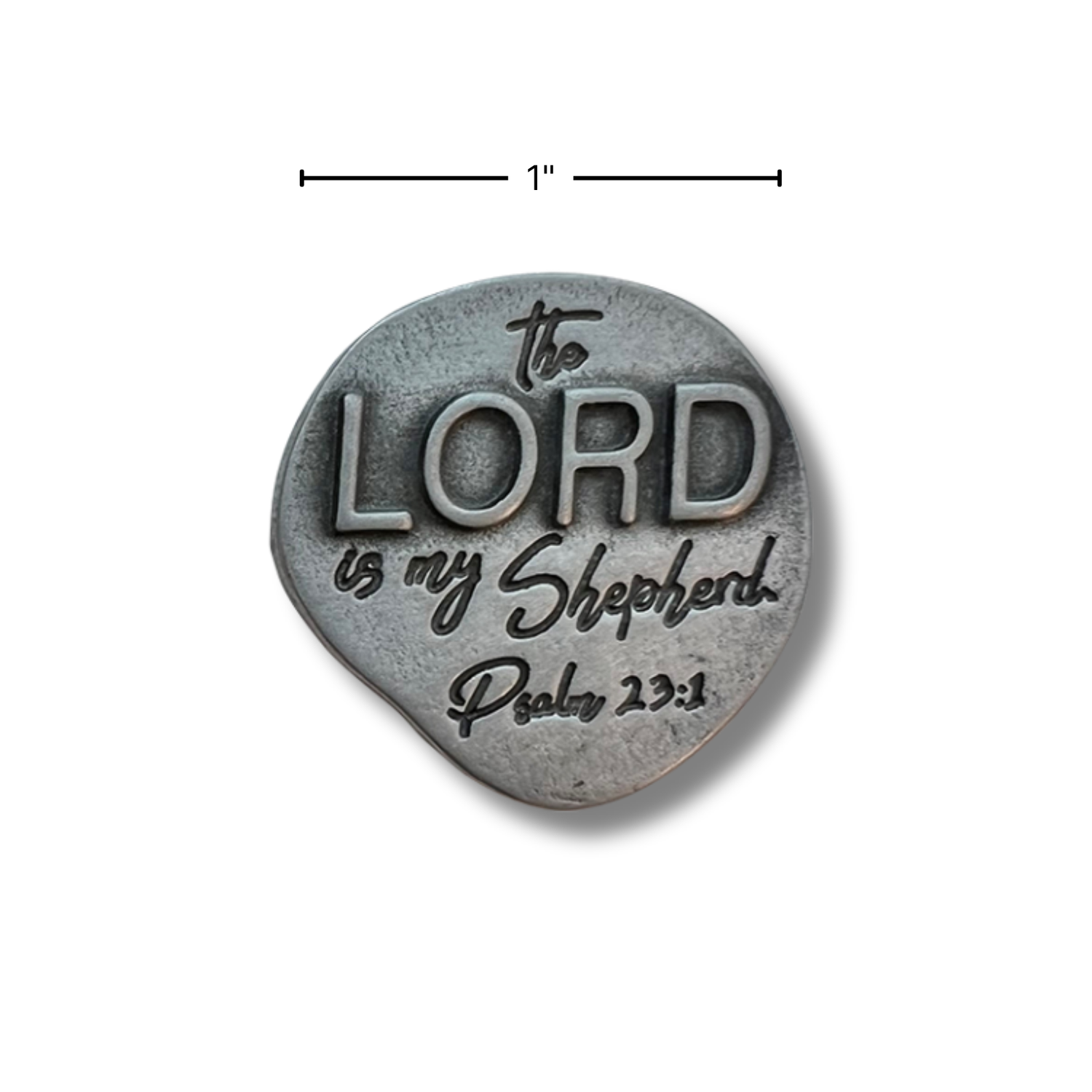 1" Pewter-Finish Faith Token - Psalm 23