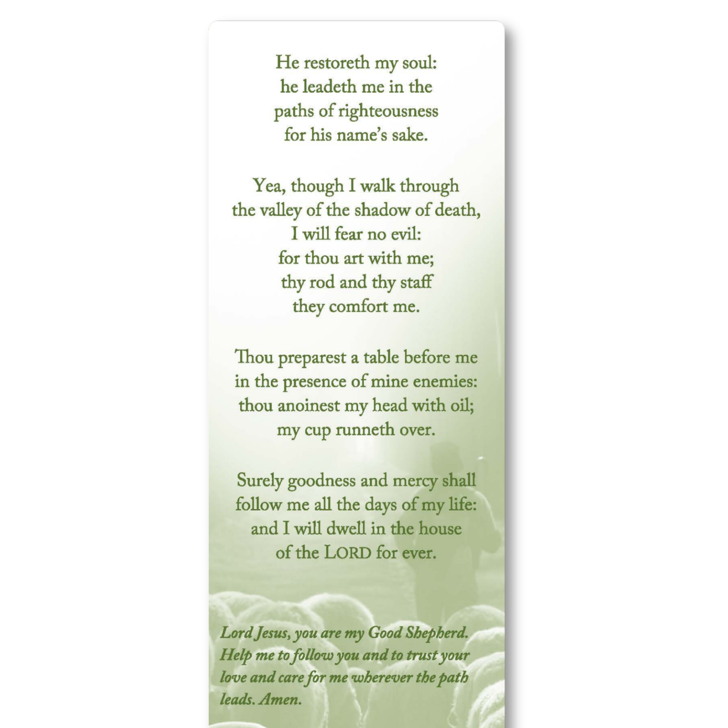 6" Bookmark - Psalm 23 KJV