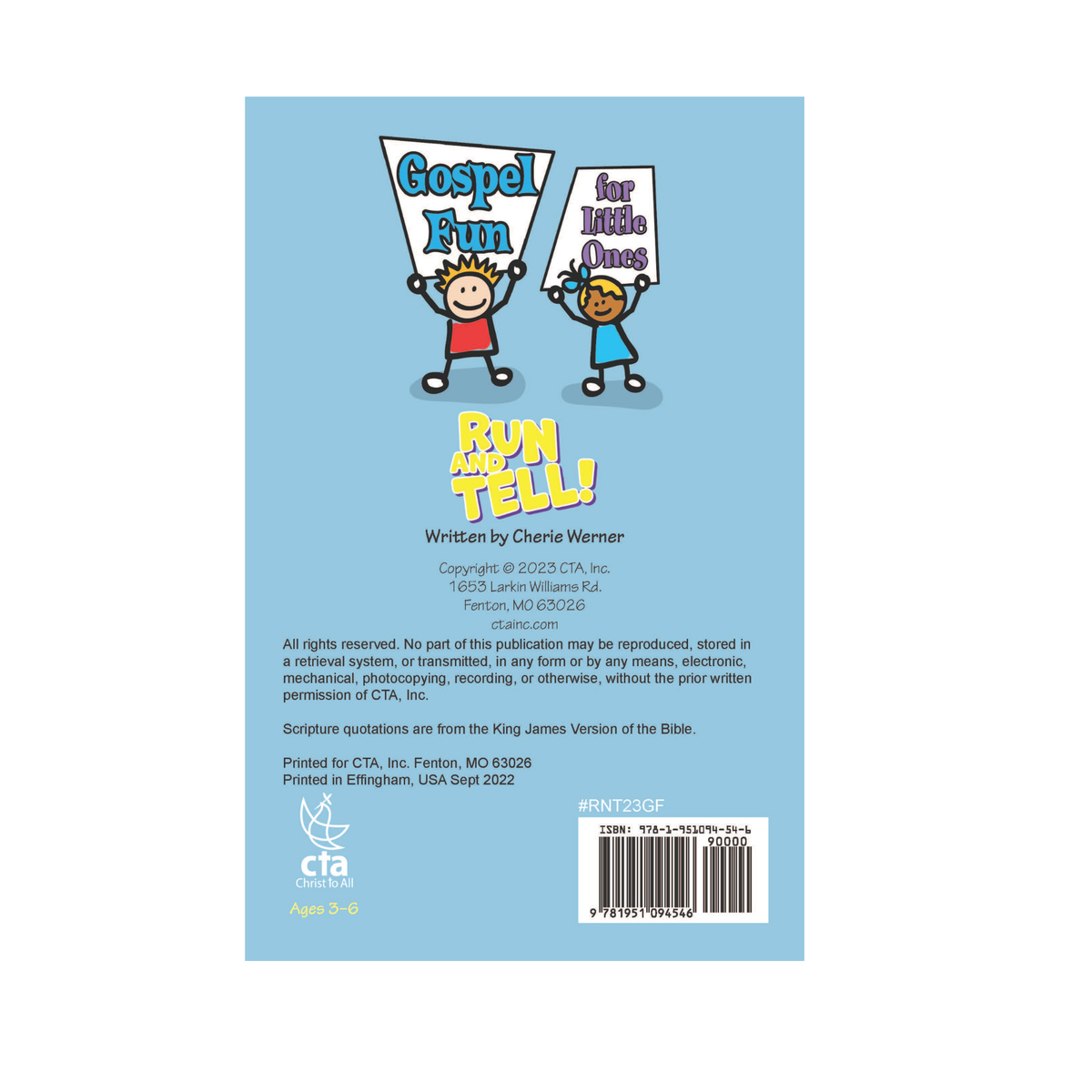 Gospel Fun for Little Ones Activity Booklet for Preschoolers - KJV - Run and Tell!