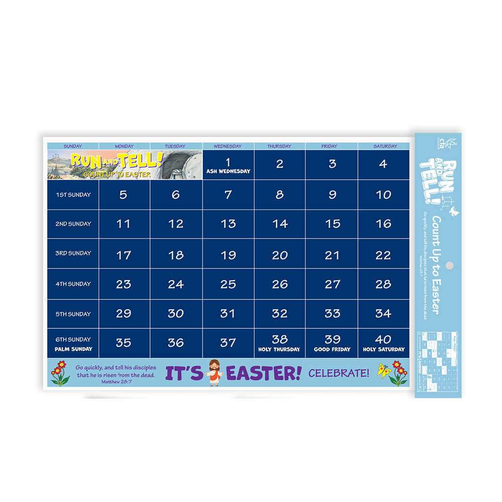 CLOSEOUT - Easter Count Up Activity Calendar - KJV - Run and Tell!