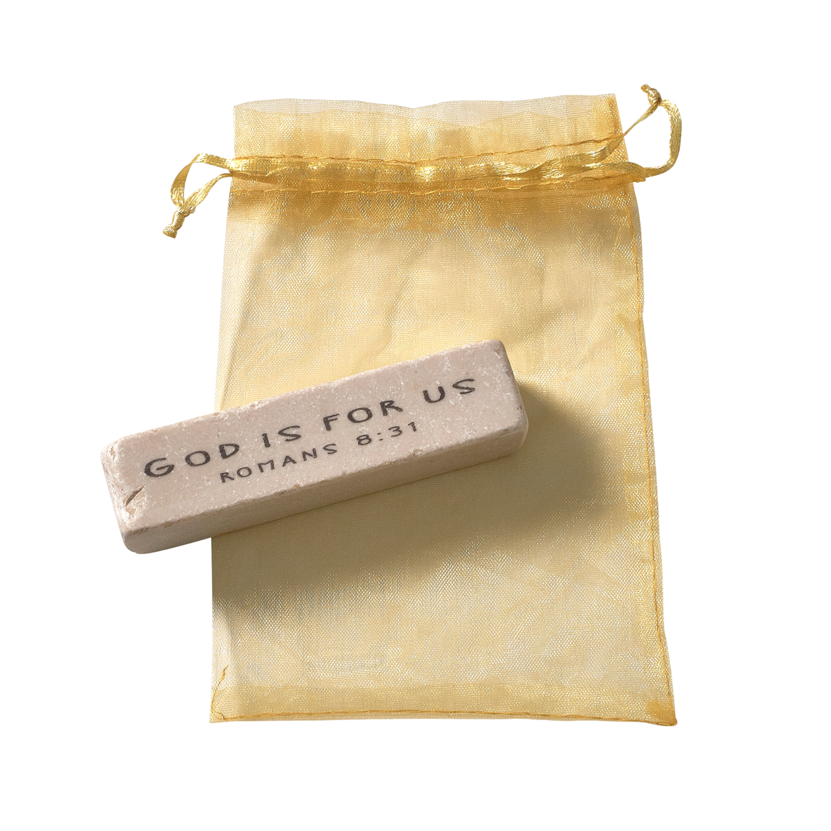 4" Scripture Stone - God Is For Us Romans 8:31