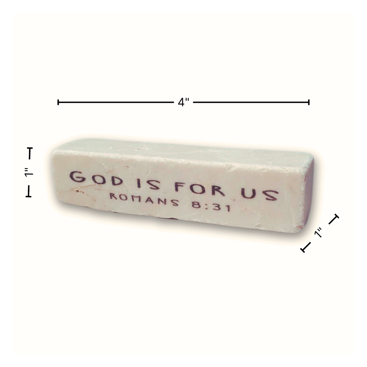 4" Scripture Stone - God Is For Us Romans 8:31