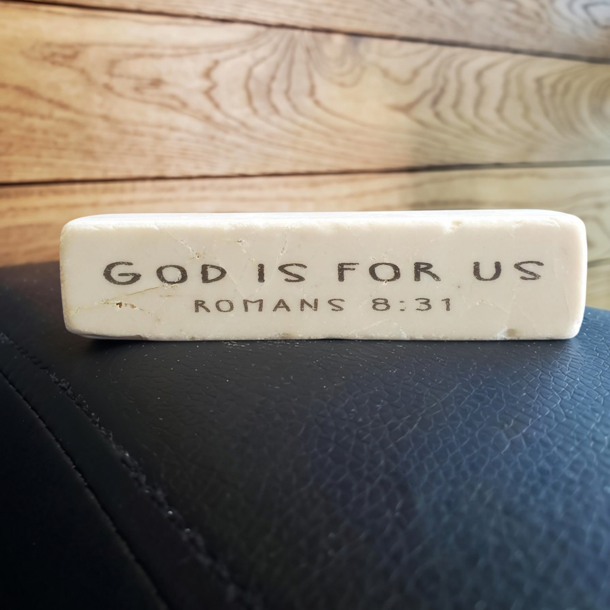 4" Scripture Stone - God Is For Us Romans 8:31