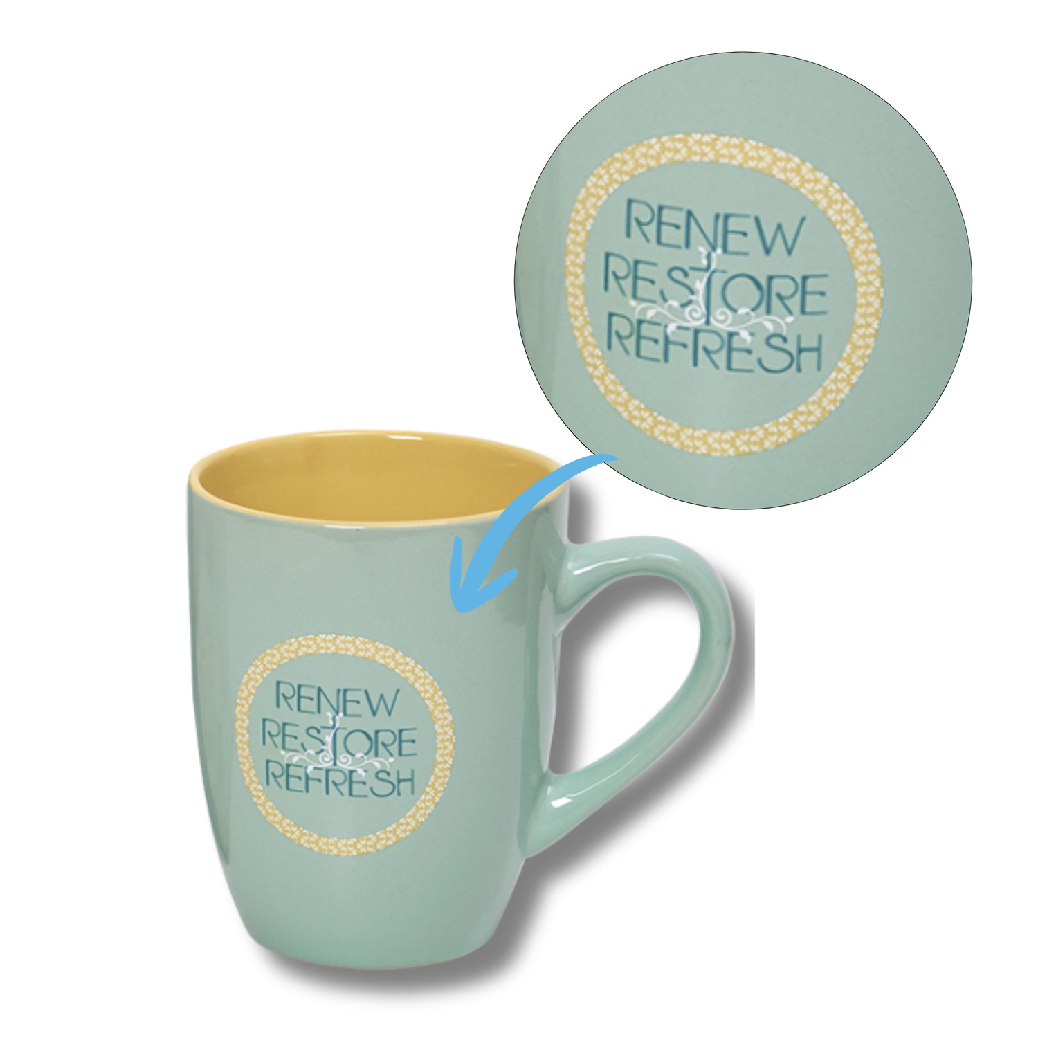 Ceramic Mug in Gift Box - Renew. Restore. Refresh