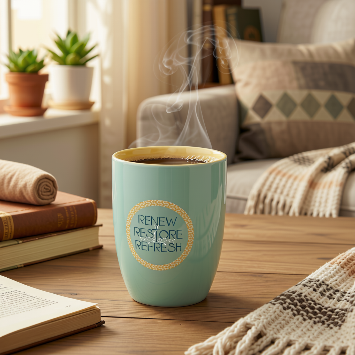 Ceramic Mug in Gift Box - Renew. Restore. Refresh