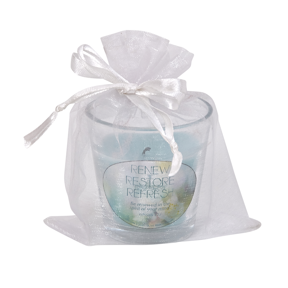 Votive Candle in Gift Bag - Renew. Restore. Refresh.