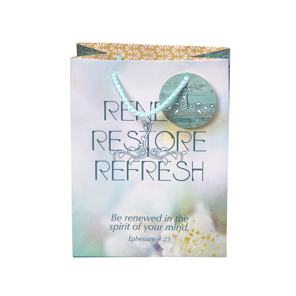 Gift Bag and Tag - Renew. Restore. Refresh.