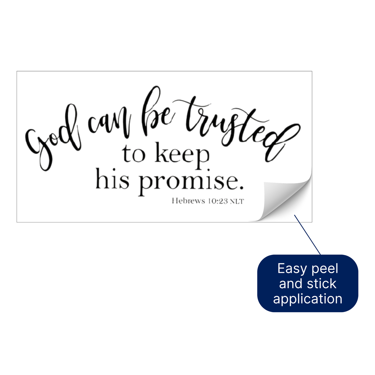 18" x 10" Vinyl Wall Cling - God Can Be Trusted Hebrews 10:23