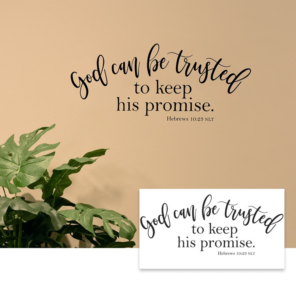 18" x 10" Vinyl Wall Cling - God Can Be Trusted Hebrews 10:23