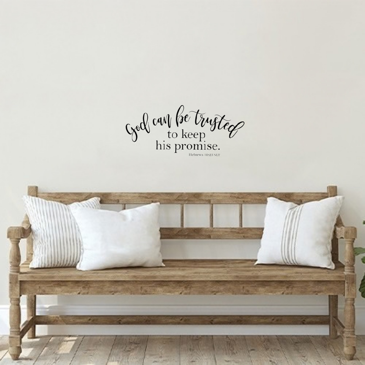 18" x 10" Vinyl Wall Cling - God Can Be Trusted Hebrews 10:23