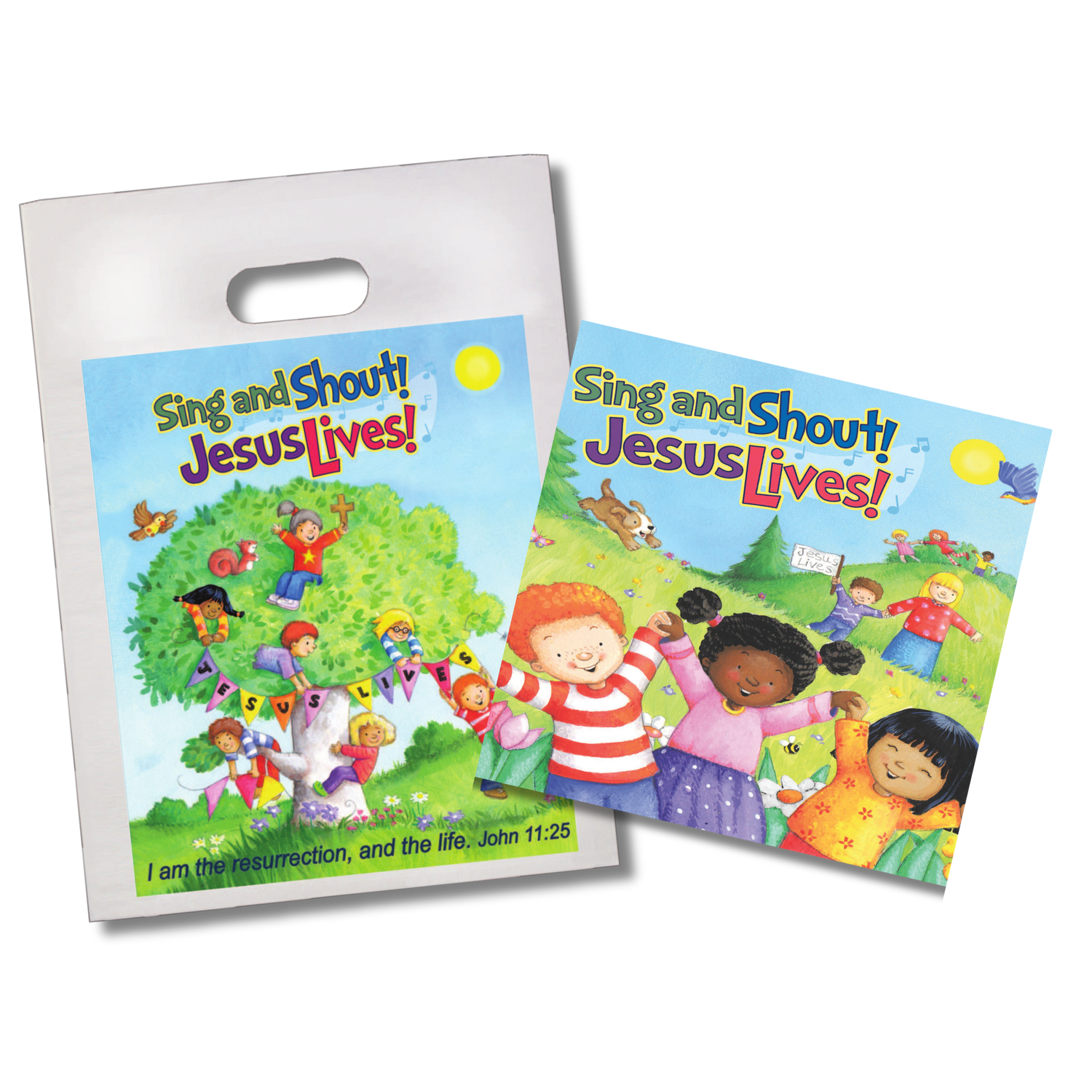 Children's Softcover Book with FREE Goodie Bag - Sing and Shout! Jesus Lives!