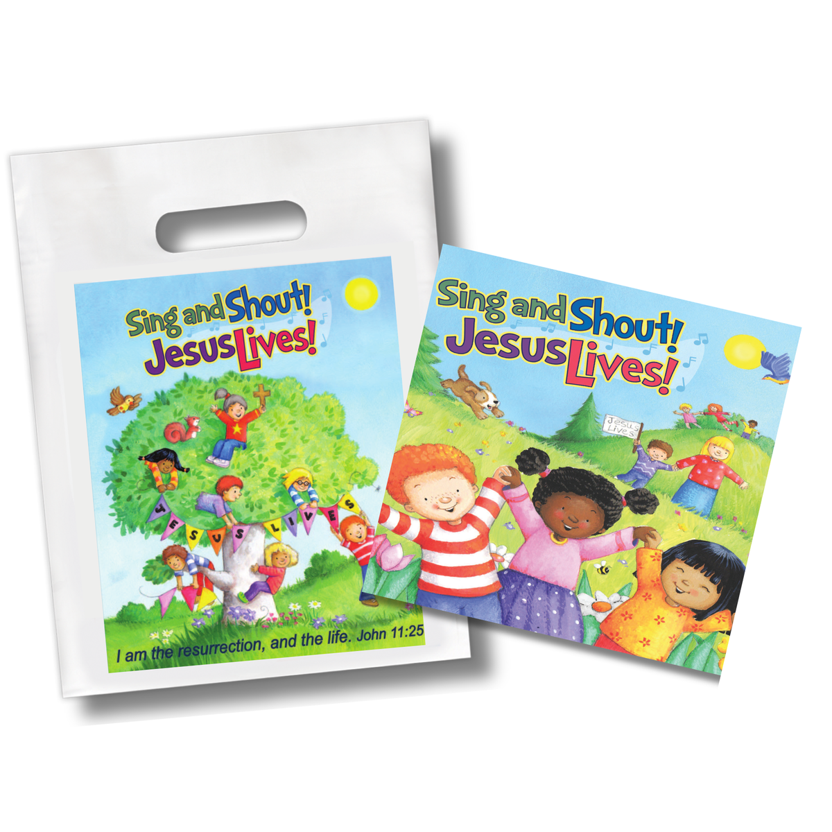 16-Page Children's Softcover Story Book with FREE Goodie Bag - Sing and Shout! Jesus Lives!