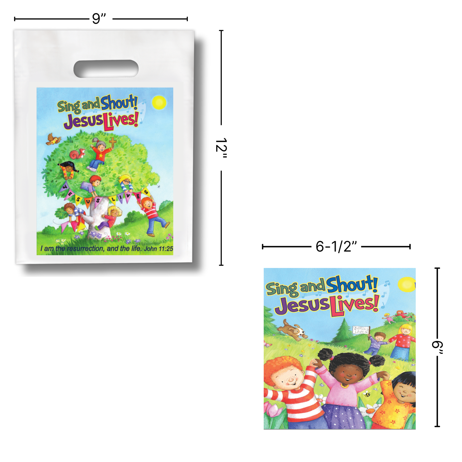 16-Page Children's Softcover Story Book with FREE Goodie Bag - Sing and Shout! Jesus Lives!