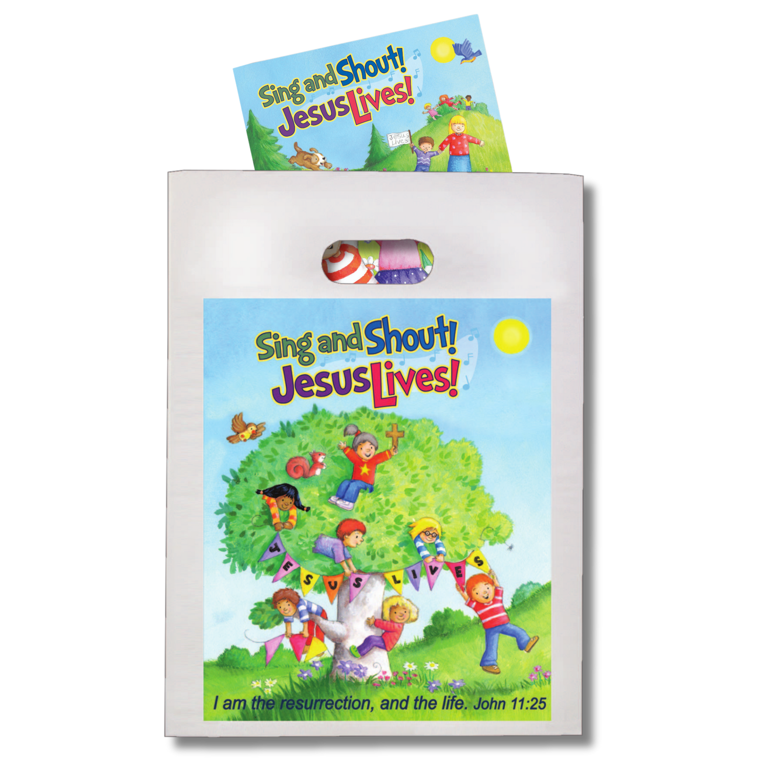 Children's Softcover Book with FREE Goodie Bag - Sing and Shout! Jesus Lives!