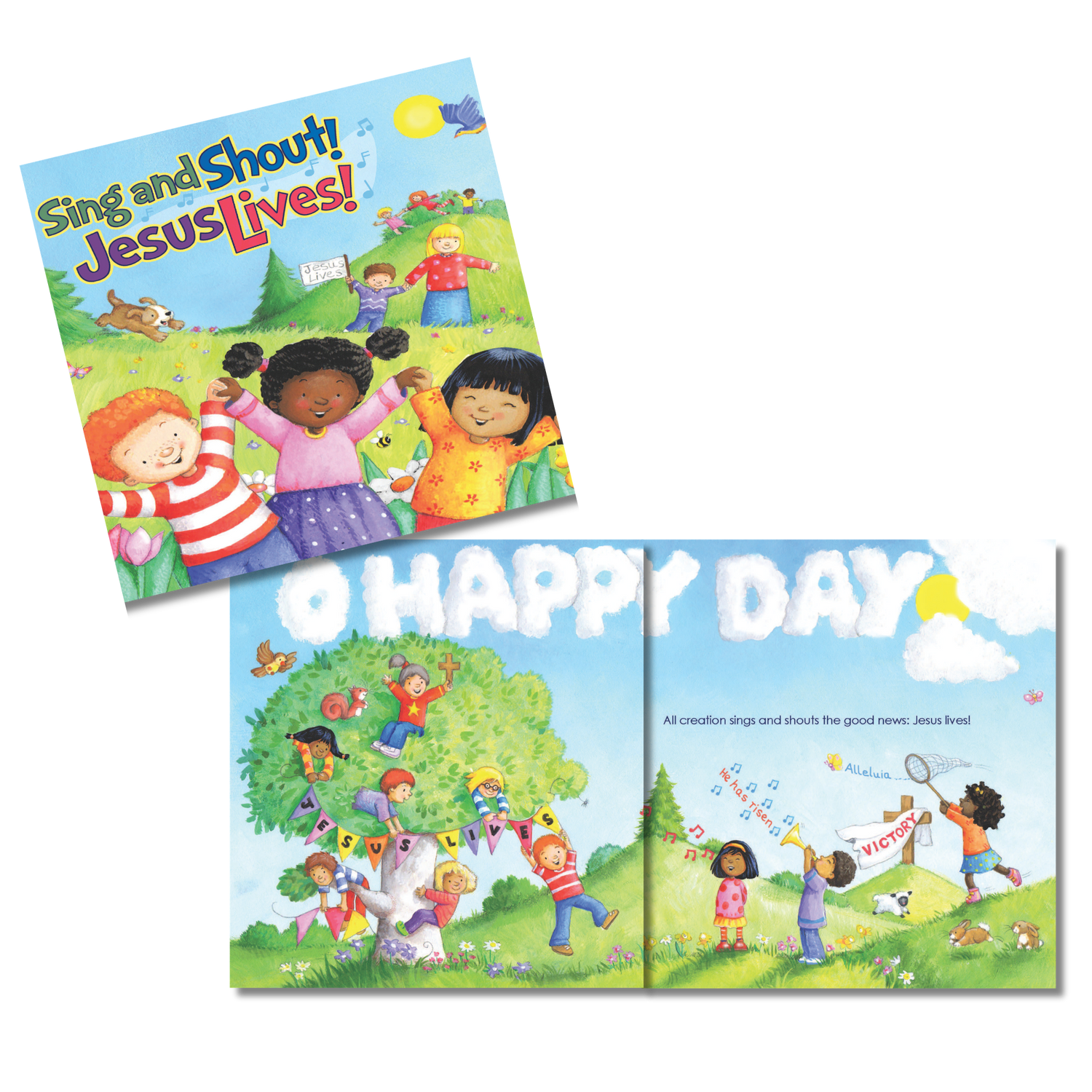 Children's Softcover Book with FREE Goodie Bag - Sing and Shout! Jesus Lives!