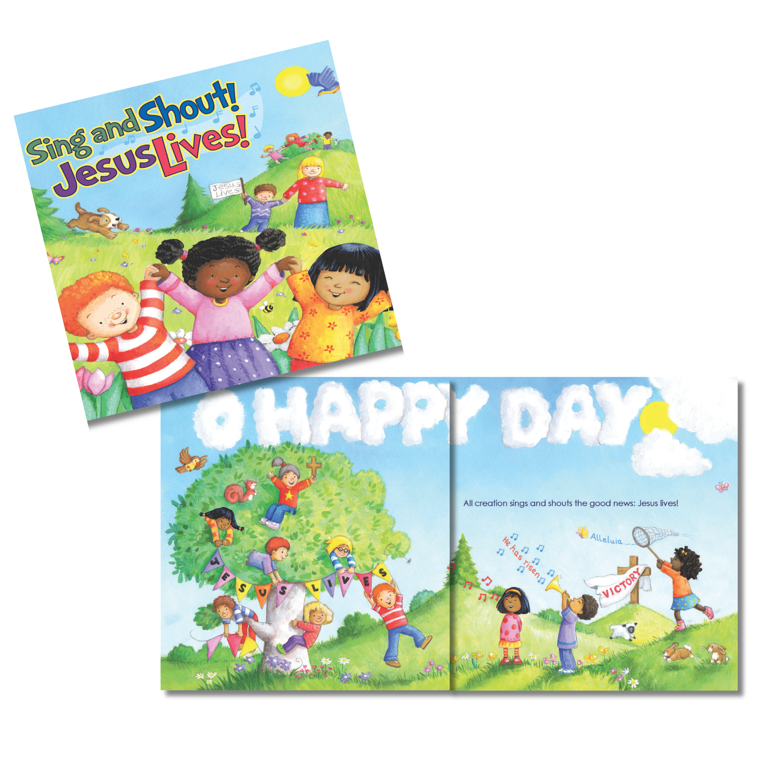 16-Page Children's Softcover Story Book with FREE Goodie Bag - Sing and Shout! Jesus Lives!