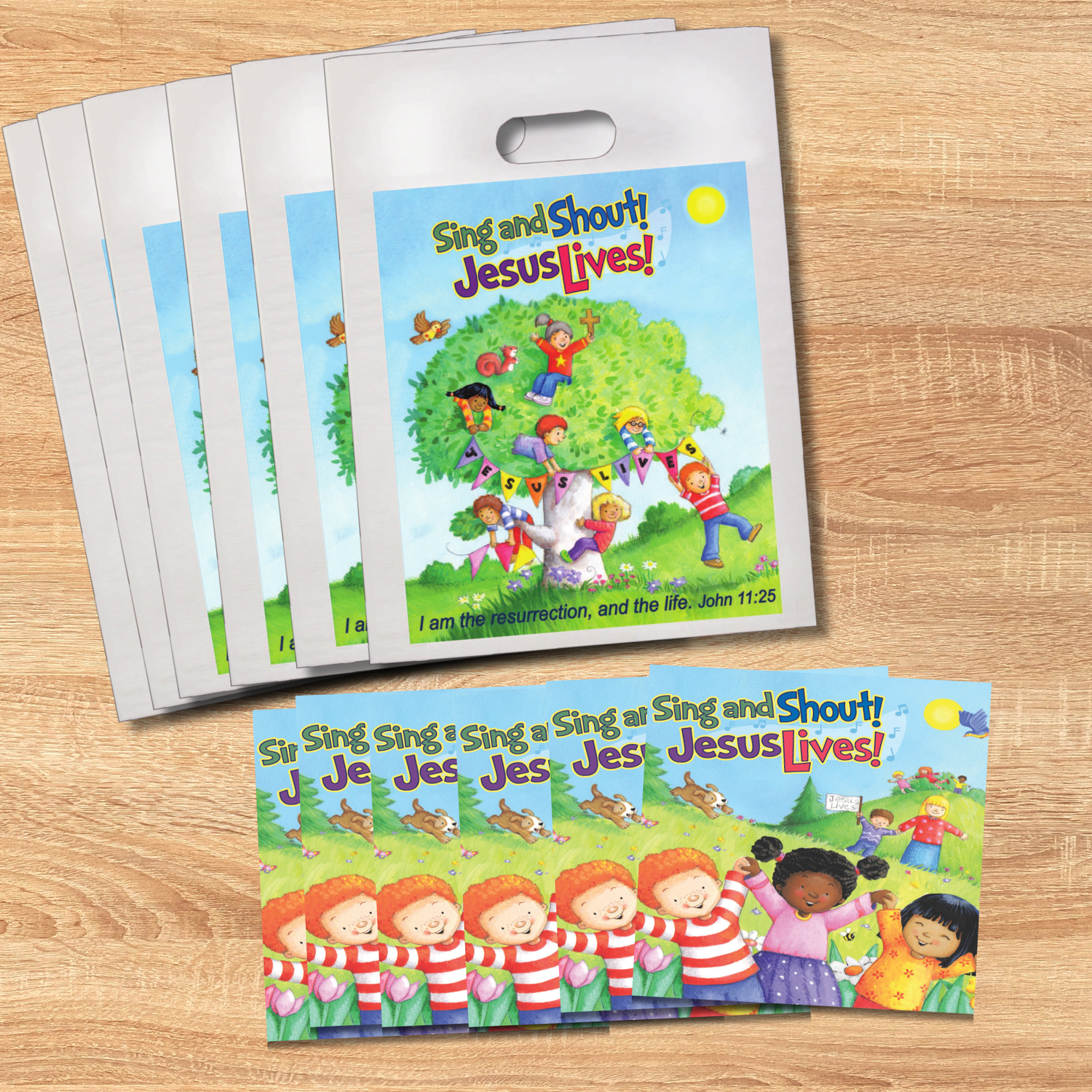 Children's Softcover Book with FREE Goodie Bag - Sing and Shout! Jesus Lives!