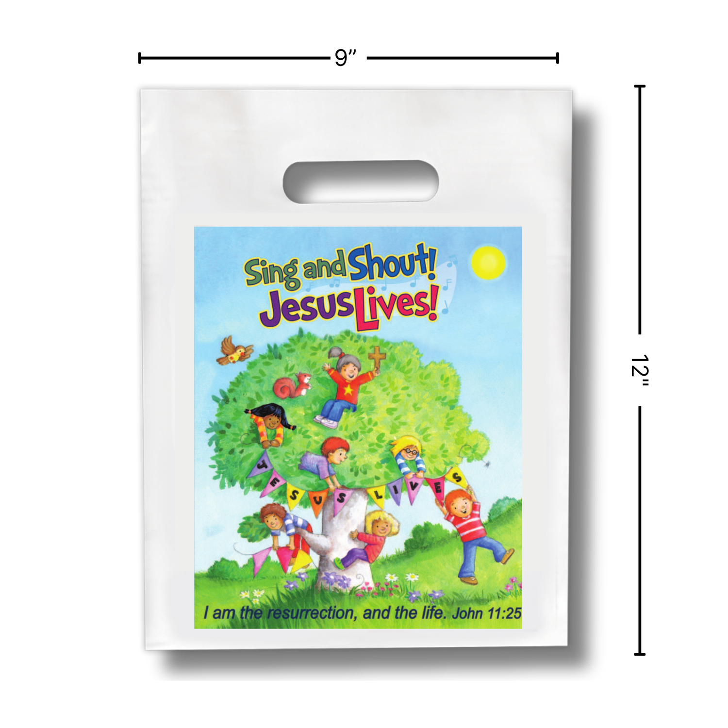 9" x 12" Goodie Bags (12 Pack) - Sing and Shout! Jesus Lives!