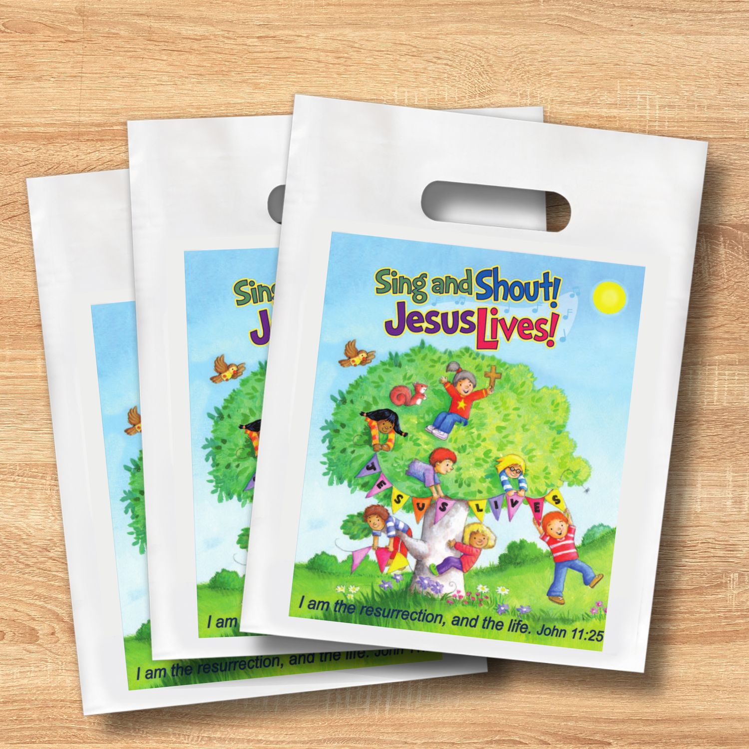 9" x 12" Goodie Bags (12 Pack) - Sing and Shout! Jesus Lives!