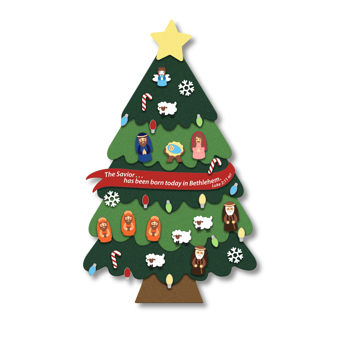 3' Heirloom Quality Build-Your-Own Christmas Tree Decoration with 34 Ornaments