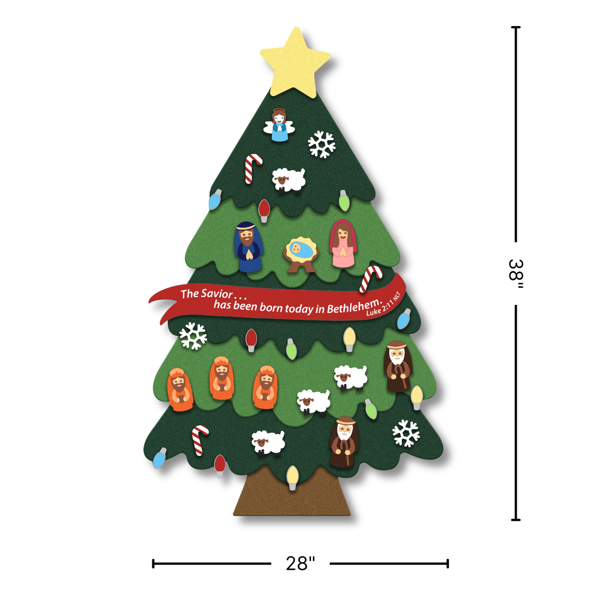 3' Heirloom Quality Build-Your-Own Christmas Tree Decoration with 34 Ornaments