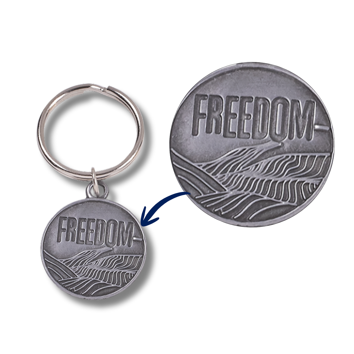 1" Pewter-Like Key Chain - Set Free