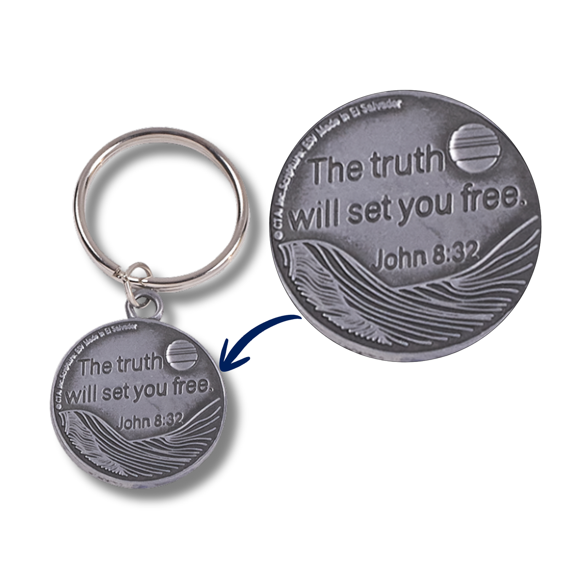 1" Pewter-Like Key Chain - Set Free