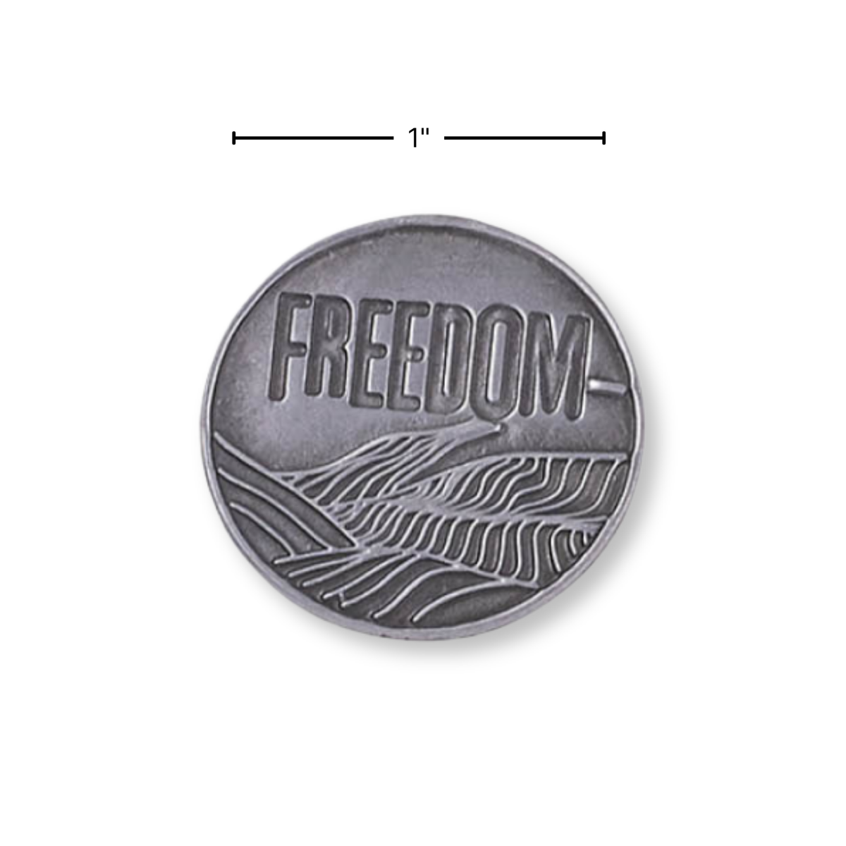 1-1/4" Pewter-Stained Faith Token - Set Free John 8:32