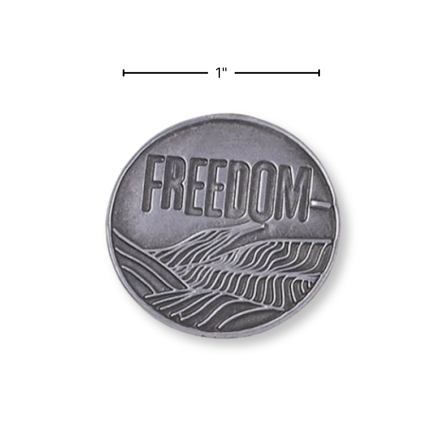1-1/4" Pewter-Stained Faith Token - Set Free John 8:32
