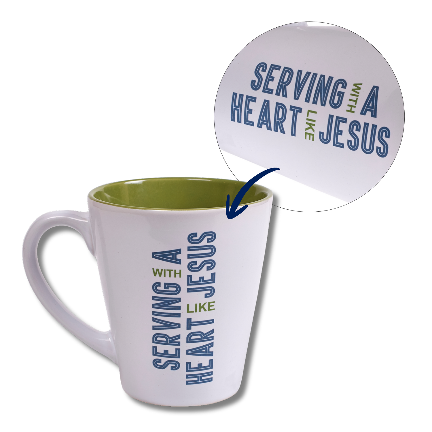 12oz Ceramic Mug in Gift Box - Serving with a Heart like Jesus