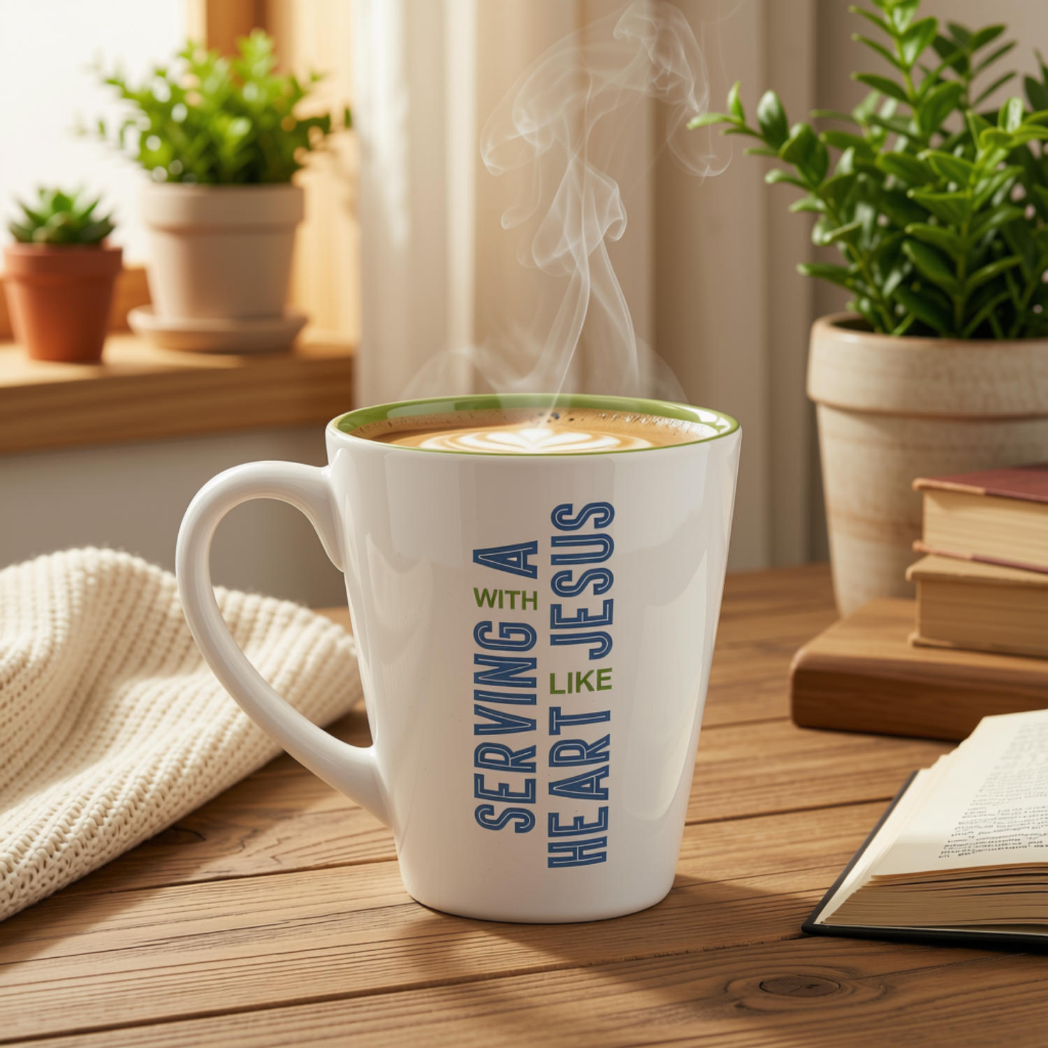 12oz Ceramic Mug in Gift Box - Serving with a Heart like Jesus