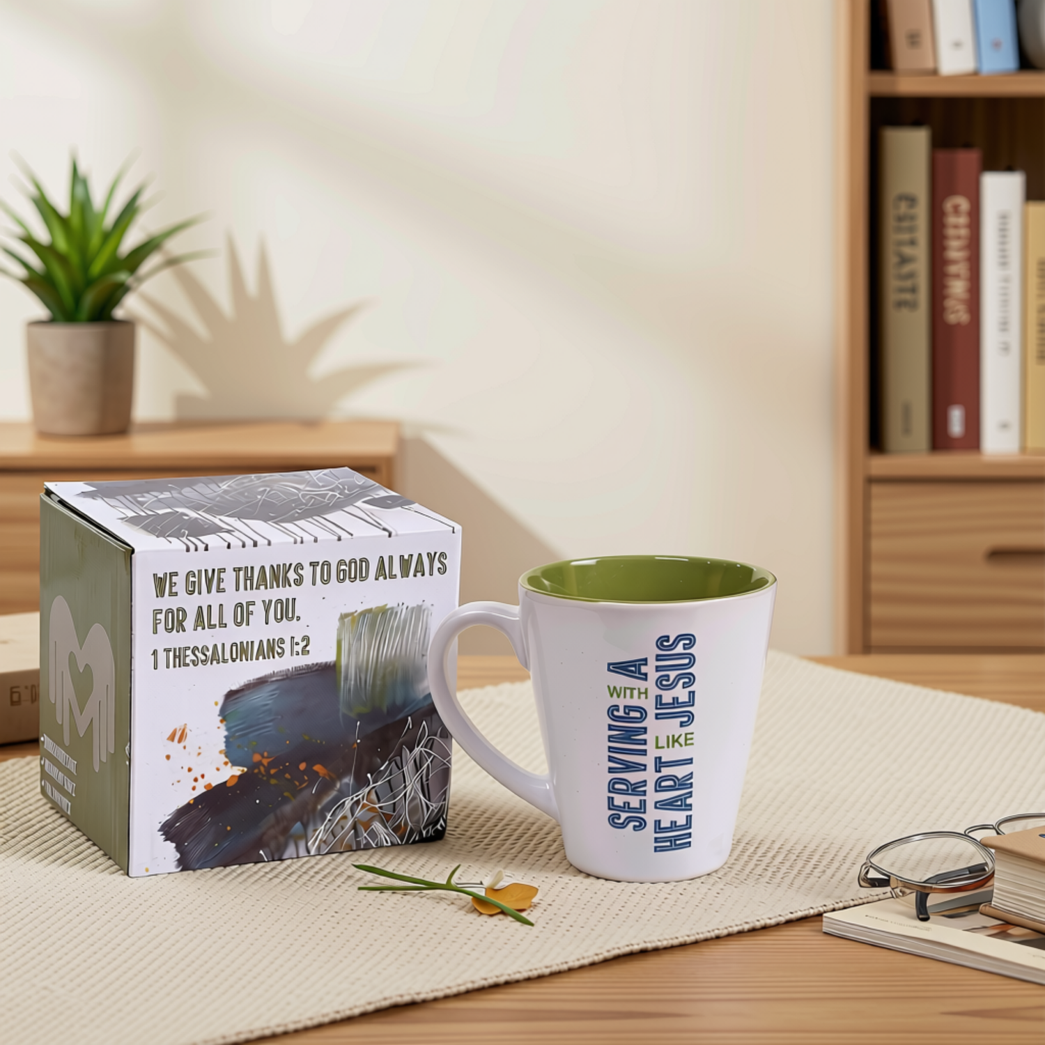 12oz Ceramic Mug in Gift Box - Serving with a Heart like Jesus