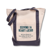 Over-the-Shoulder Canvas Tote Bag - Serving with a Heart like Jesus
