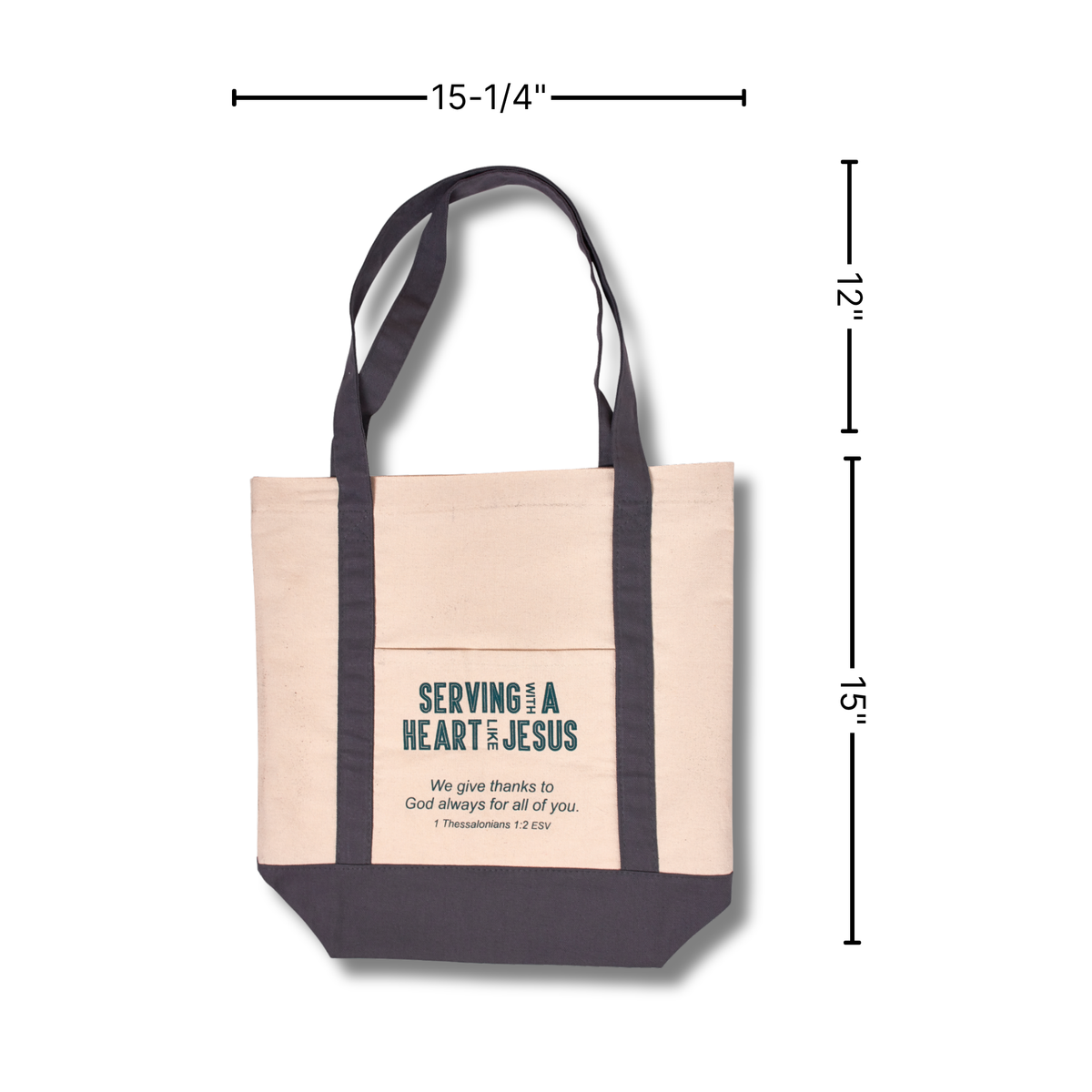 Over-the-Shoulder Canvas Tote Bag - Serving with a Heart like Jesus