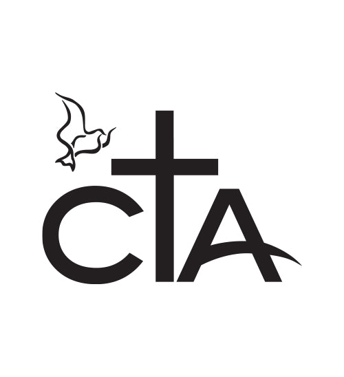 Black CTA logo with a cross and dove icon on a white background.