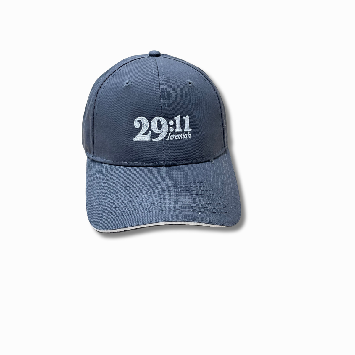Blue cap with '29:11 Jeremiah' text on a white background by CTA Christ to All & CTA Gifts.