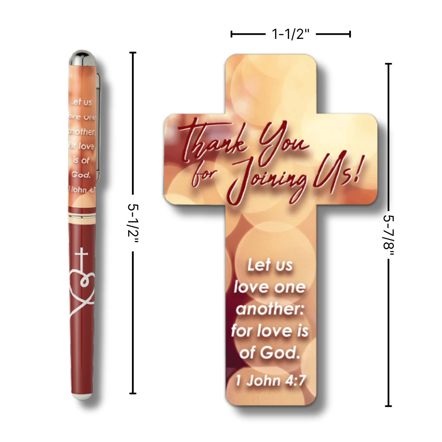 WRAPPED & READY® Cross-Shaped Bookmark & Pen Gift Set - KJV - Thank You for Joining Us!