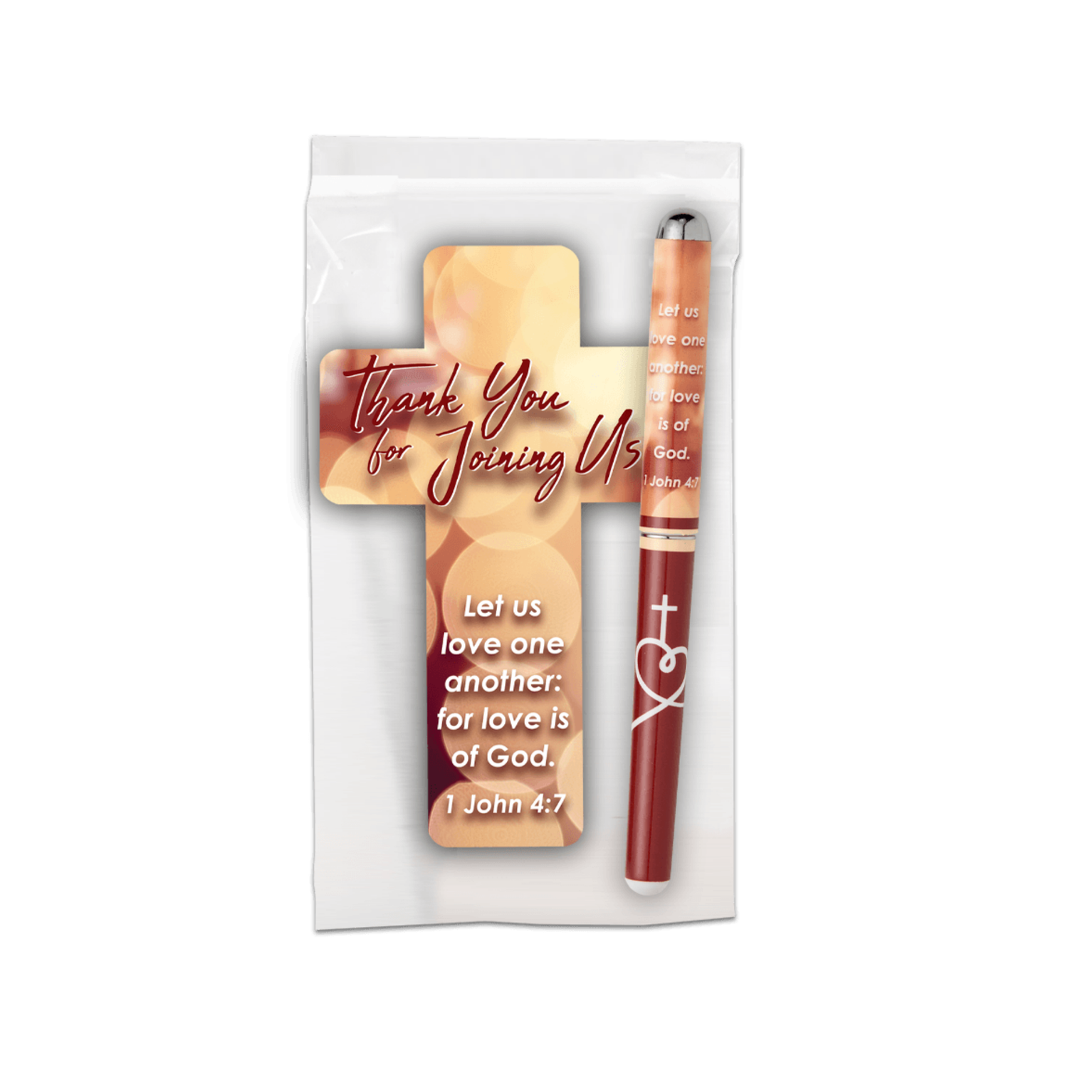 WRAPPED & READY® Cross-Shaped Bookmark & Pen Gift Set - KJV - Thank You for Joining Us!