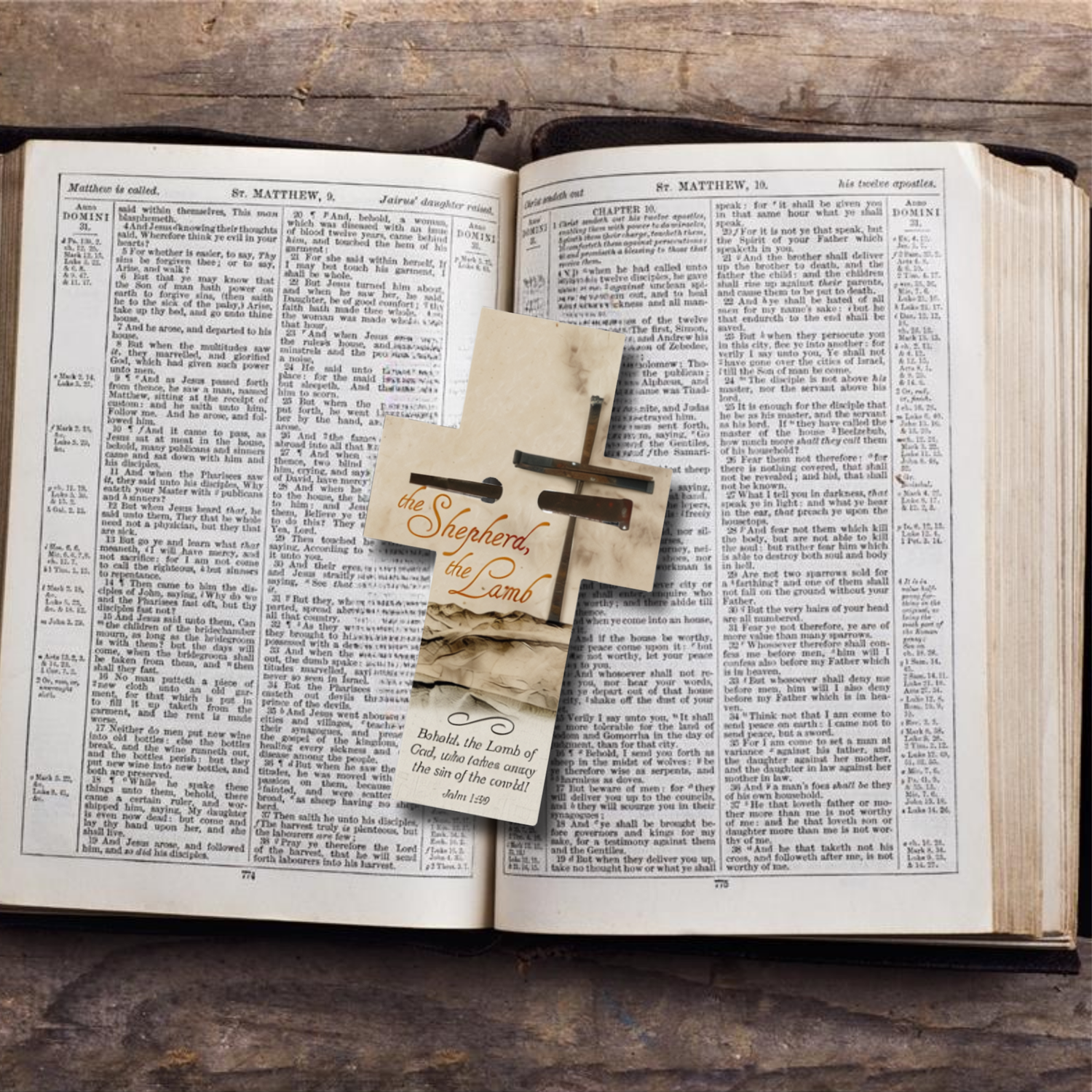 Cross Nail Bookmark - The Shepherd, the Lamb