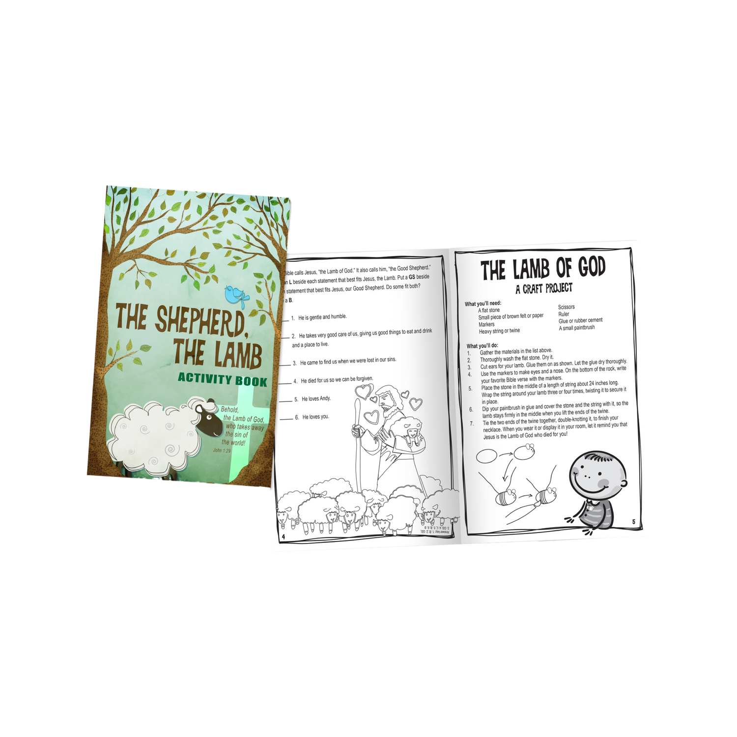 The Shepherd The Lamb Activity Book for Kids ages 7-11